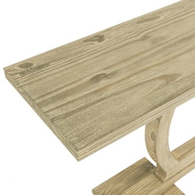 Barnwood Sandblast Pine Wood Rectangular Console Table