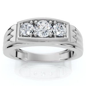 Pompeii3 3/4ct Diamond Mens 14K White Gold Wedding Ring - 1 of 4