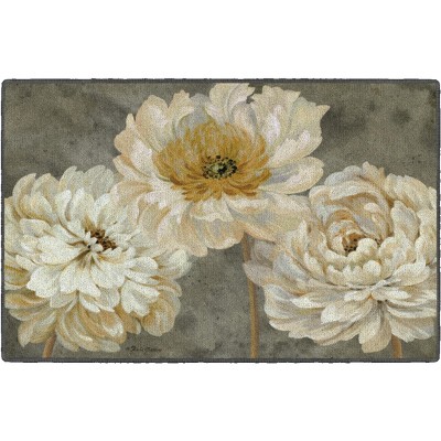 Photo 1 of 2'5"x3'8" Rectangle Indoor and Outdoor Tufted Floral Nylon Accent Rug Gray - Brumlow Mills
