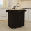 Bella Depot 38.18'' Kitchen Island Trolley Cartwith 1 drawer & 2 doors with Adjustable Shelves - 4 of 4