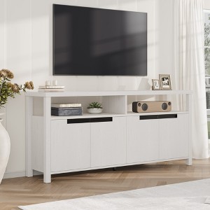 Farmhouse TV Stand for 75/80 Inch TVs, Long Entertainment Center w/ Storage Drawer &OpenShelf, Television Consoles Stands for living room - 1 of 4