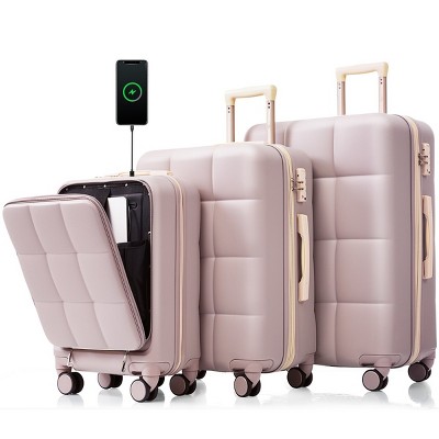 Lightweight Luggage Sets 4 Piece ABS Durable Suitcase with Travel Bag, Spinner Wheels Luggage Set with TSA Lock, Carry On Luggage Set - Cuddlewood