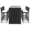 vidaXL Garden Bar Set Black (Rattan), Cream (Cushions) - 2 of 4
