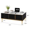 Sideboard Buffet Cabinet, Modern Fluted Accent Credenza Storage Sideboard with Glass Doors and Adjustable Metal Legs - 2 of 4