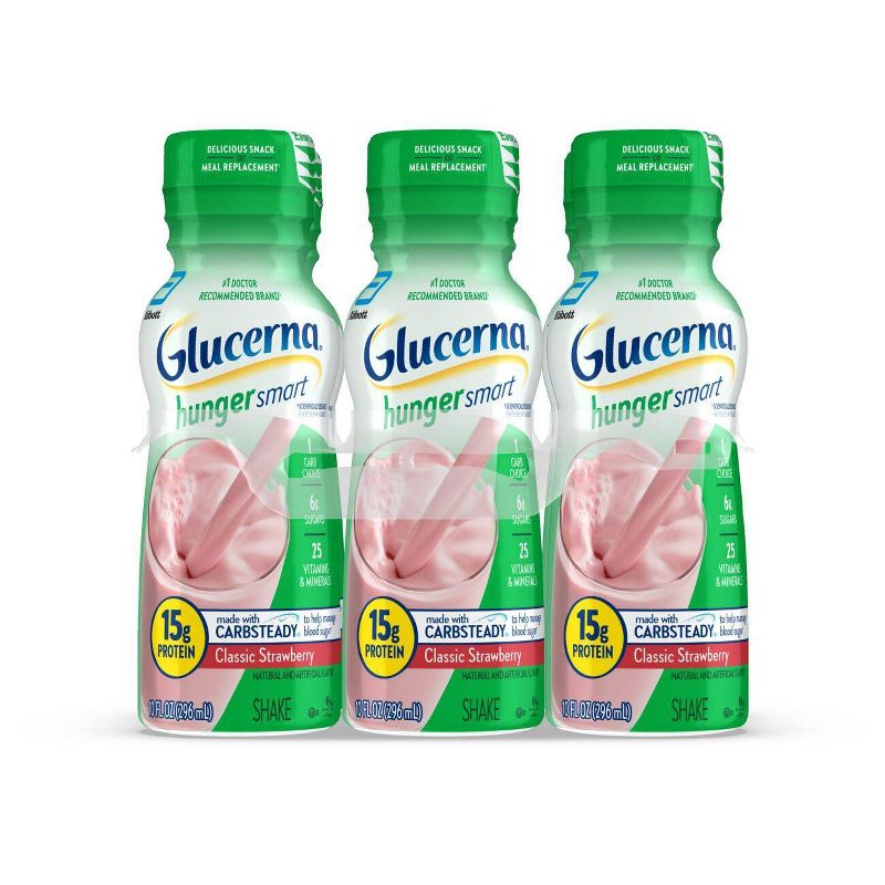 Glucerna Hunger Smart Nutrition Shake - Classic Strawberry - 6ct/60 fl oz, 1 of 11