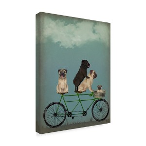 Trademark Fine Art -Fab Funky 'Pug Tandem' Canvas Art - 1 of 4