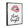 Stupell Industries Shine Bright Pink Glam Lips Framed Canvas - 3 of 3