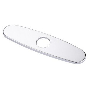 WOWOW 10-Inch Curved Faucet Deck Plate – Stainless Steel Escutcheon Cover - 1 of 4