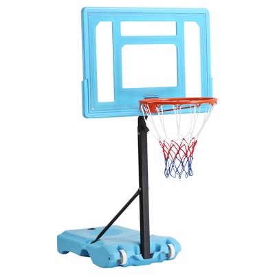 Sevobal Basketball Hoops Poolside Basketball Hoop Stand Height Adjustable Fillable Base for Backyard Recreation Areas, Multicolored, 32"*52.3"*68"