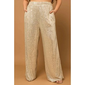 Women's Plus Size Sequin Pants - GILLI - 1 of 4