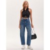 INSPIRE CHIC Women's Barrel High Waisted Casual Wide Leg Baggy Denim Jeans Pants - 3 of 4
