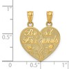 Black Bow Jewelry 14k Yellow Gold Best Friends Heart and Flowers Set of 2 Pendants, 18mm - 4 of 4