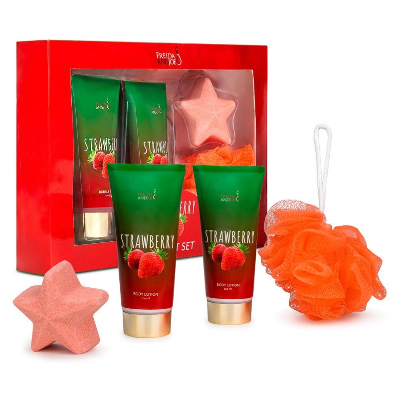 Freida & Joe  Strawberry Fragrance Bath & Body Collection Gift Box Luxury Body Care Mothers Day Gifts for Mom, 3 of 6