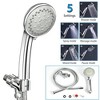 iMountek " Handheld Shower Head, Stainless Steel, 5 Spray Settings, High Pressure, Chrome with 5ft Hose"Silver - 3 of 4
