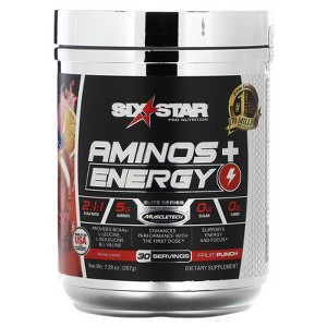 SIXSTAR Elite Series, Aminos + Energy, Fruit Punch, 7.29 oz (207 g) - 1 of 2