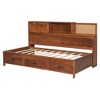KIGFTSOD Twin Size Wooden Daybed with 3 Storage Drawers, Upper Soft Board, shelf, and a set of Sockets and USB Ports - 4 of 4
