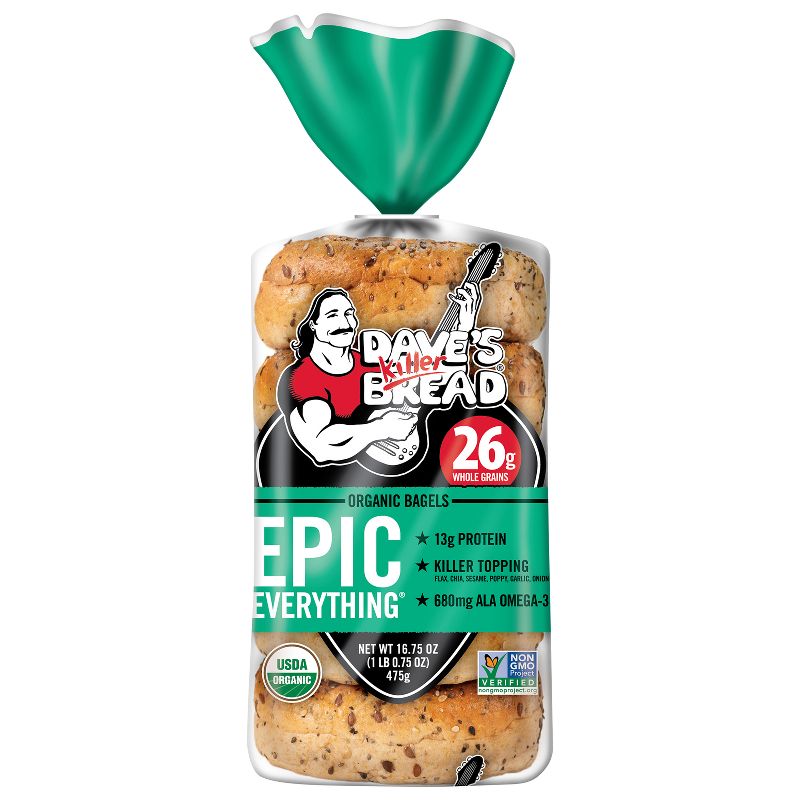 Dave's Killer Bread Epic Everything Organic Bagels - 16.75oz, 1 of 14