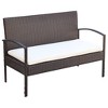 vidaXL 4 Piece Patio Lounge Set with Cushions Poly Rattan Brown - 4 of 4
