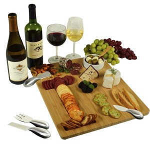 Picnic at Ascot Monogrammed Bamboo Charcuterie, Cheese & Cracker Serving Board - 1 of 3