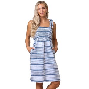 Hope & Henry Womens' Smocked Bow Shoulder Sundress - 1 of 4