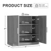 31 in. Tall Wood Grain Storage Cabinet in White, Storage Organizer with 2 Solid Wood Doors for Bedroom Living/Dinning Room - 4 of 4