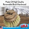 Lola Products Replacement Heads for The Original Pot & Pan Brush, Brass Wire & Tampico Bristles, Birch Hardwood, Heavy Duty Cleaning - 3 Pack - 4 of 4