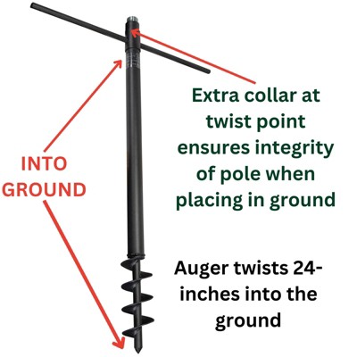 Universal Black Powder-Coated Heavy Duty Mounting Pole Kit