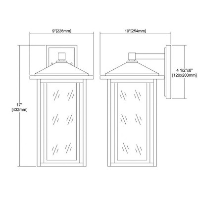 Matte Black Clear Glass Dimmable Outdoor Sconce