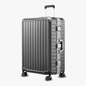LUGGEX Aluminum Frame Luggage with Spinner Wheels,Zipperless Polycarbonate Hard Shell Suitcase,Checked Large 28 Inch - 1 of 4
