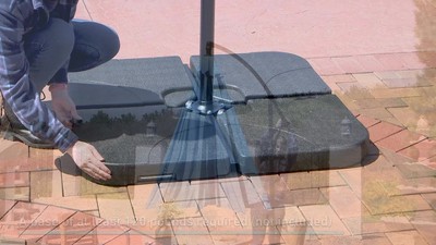 Cherry Red Steel Cantilever Patio Umbrella with Polyester Canopy