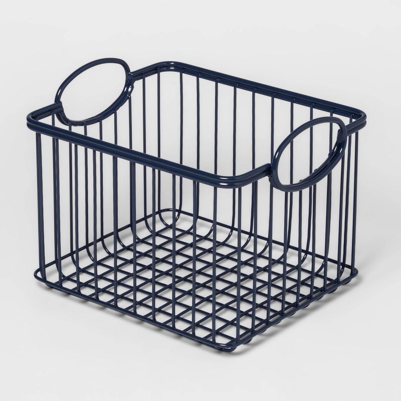 Wire Stackable Kids' Storage Basket Navy - Pillowfort™, 3 of 5