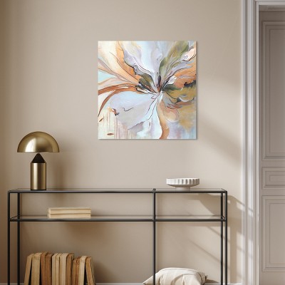 Golden Aesthetic Boho Abstract Canvas Wall Art, 24" x 24"