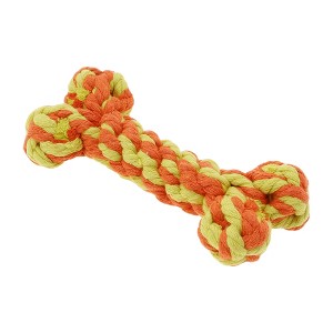 Unique Bargains Bone Shape Dog Chew Rope Orange Yellow 1 Pc - 1 of 4