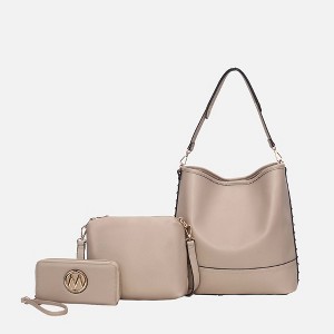 MKF Collection Wren Women’s Vegan Leather Hobo with Pouch and Wristlet Wallet by Mia K- 3 pieces - 1 of 4