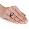 EVERLY JEWELRY |Sterling Silver 1/10 CT TW Diamond And 3 1/3 CT TGW Amethyst Amethyst-Africa Engagement Ring - 3 of 4