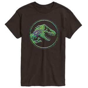 Men's - Jurassic Park - Reptile Texture Coin Logo- Men's Short Sleeve Graphic T-Shirt Short Sleeve Graphic T-Shirt - 1 of 3