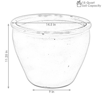 Imperial Blue Large Ceramic Indoor/Outdoor Planter with Glazed Finish