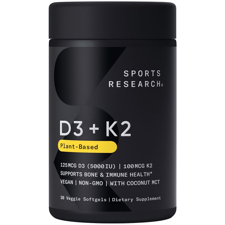 Sports Research D3 + K2, Plant-Based, 30 Veggie Softgels, 1 of 5