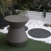NicBex Modern Terrazzo-Style Outdoor Side Table, Multi-Use Patio End Table & Garden Stool, Hourglass-inspired Geometric Design Garden Conner Table - 2 of 4