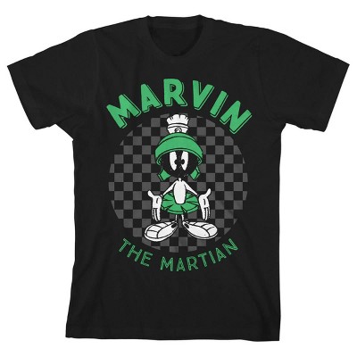 Looney Tunes Marvin The Martian Boy's Black T-shirt-l : Target