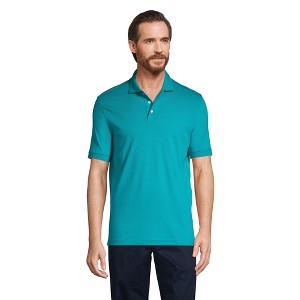 Lands' End School Uniform Men's Long Sleeve Interlock Polo Shirt - 1 of 4