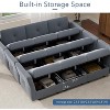 87-Inch Modular Sectional Sofa – U-Shaped Velvet Couch with Storage Ottoman, 9-Seat Comfort for Living Room or Apartment, Stylish Blue Design - 3 of 4