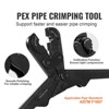 VEVOR PEX Pipe Crimping Tool Kit, Pro Press Crimper for 3/8", 1/2", 3/4", 1" Crimp Rings, with 3 Jaw Dies, PEX Tubing Cutter, Go/No-Go Gauge, Black - 3 of 4