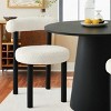 Dwen+Shaun 3-Piece Dining Table Set for 2, 35" Manufactured Black Grain Table and 18.5" Wide 2 Round Seat Boucle Chairs for Apartmrnt-Maison Boucle - 4 of 4
