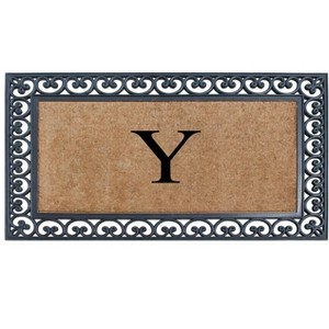 A1HC Natural Rubber & Coir 30x48, Monogrammed Doormat For Outdoor Entrance, Anti-Shed Treated Mat - 1 of 4