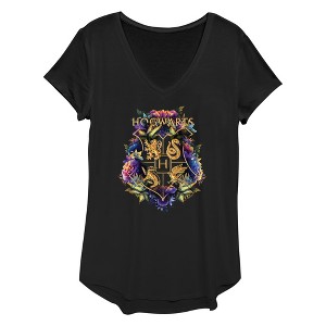 Women's Harry Potter Hogwarts Plant Crest T-Shirt - 1 of 2
