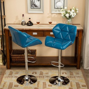 Sapphtopaz Adjustable Bar Stools Set of 2, Swivel High Chair with Diamond Tufted Back, Hydraulic Counter Height Bar Stools for Kitchen Island - 1 of 4