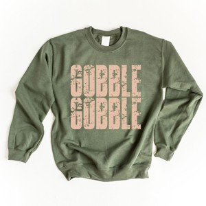 Gobble Gobble Block Distressed - Women's Graphic Sweatshirt - 1 of 4