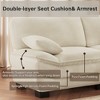 Beige 87" Corduroy Couch  with 2 Pillows, Sailboat-Shape Deep Seat Sofa for Living Room, Small Space, Office, Apartment-Morden Fort - 2 of 4