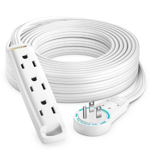360 Degree Rotating Flat Extension Cord, 3-Outlet 1-Sided, 16 AWG - 1 of 4